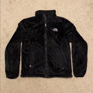 Black fuzzy north face jacket size S